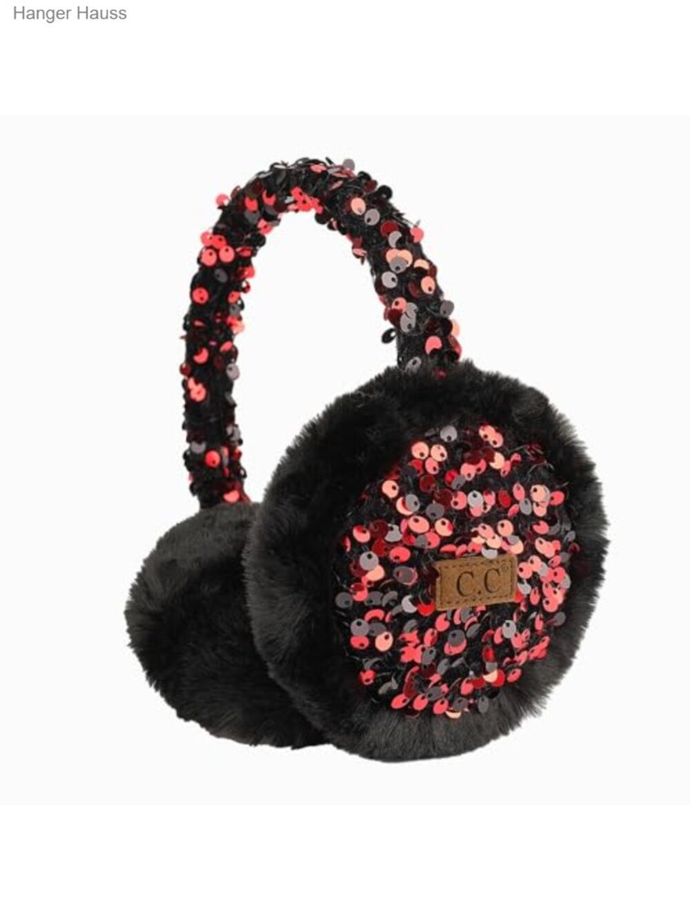 Faux Fur Sequin Earmuffs Adjustable Winter Ear Warmer